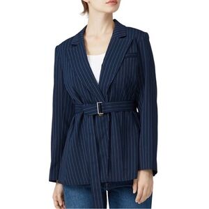 JASON WU x ELOQUII Pinstripe Belted Blazer Navy‎ Blue size 18 Workwear Office